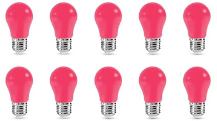 ZFQ 10 Pack 3W LED Color Light Bulb E27 A50 Lighting Bulbs,30W Incandescent Bulb Equivalent,LED Coloured Bulb for String Patio Garden Party Christmas, Wedding, Bar, Mood Ambiance Decoration, Pink