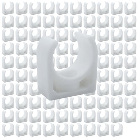 HLIWS Clip fisse a forma di U Clip-100 Pezzi PPR Supporto per tubo di alimentazione,per tubi dell'acqua,Tubazioni Fissaggio,le viti non sono incluse(Diametro interno 16 mm)