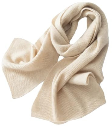 Kaschmir-Schal, Unisex, Winter, Kaschmir, Strickschal, für Damen und Herren, warm, einfarbig, Schal, beige, One size
