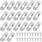 20 ganchos de metal con 40 tornillos, fijaciones colgador pared para marcos de fotos, para colgar marcos de fotos, espejos (plata)