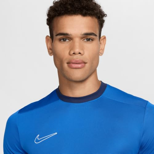 Nike Academy 25 Haut De Foot À Manches Courtes Dri-Fit pour Homme, Royal Blue/Midnight Navy/White/White, FZ9754-463, L