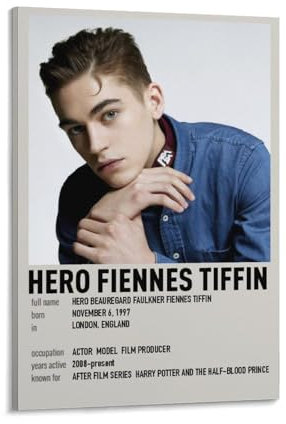 TULAOJI Poster Hero Fiennes Tiffin avec cadre 30 x 45 cm