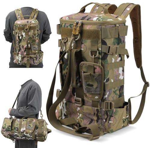 Aceshop Angeltasche, Wasserdichter Angelgerät Rucksack Angelrucksack Military Schultertasche Taktischer Wanderrucksack Angelgerät Tasche Multifunktional Militär Rucksack für Angeln Wandern Reisen