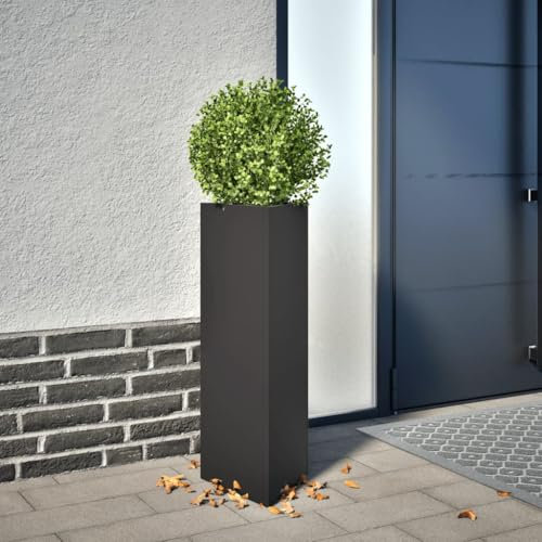 LAPOOH Pflanzkübel Schwarz Dreieckig 30x26x75 cm Stahl, Blumentopf Gross, Blumenkasten Balkon, übertopf, Pflanzkasten, Flowerpot, Kräuterbeet Für Die Küche, Vertikalbeet - 851143