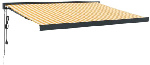 Willood Markise Motorisierte Gelenkarmmarkise Markise Garten Terrasse Balkon 300 x 250 cm Gelb und Schwarz