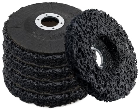 TOATELU 5 Stück 115mm CSD Scheibe Schleifscheibe, Grobreinigungsscheibe, Schleifscheiben für Winkelschleifer, für Oberfläc Henbearbeitung Polieren Rostentfernung - Schwarz