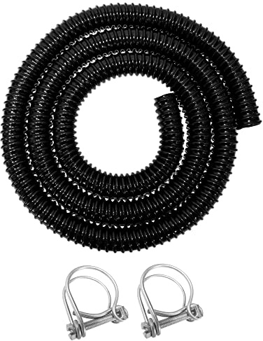 Corrugated Flexible 32mm Pond Pump/Filter/Waterfall/Fountain Hose Pipe x 3m Length with Hose Clips
