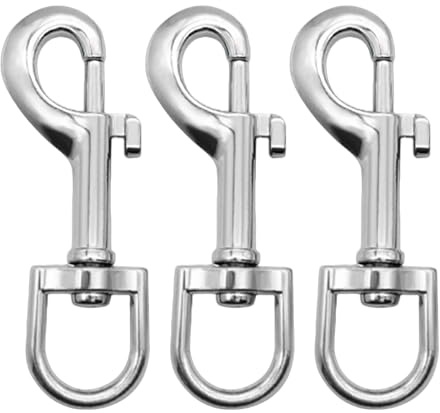3Pack Premium Metal 360 Swivel Lobster Clasps for Dog Leash Outdoor Keyring | High-quality metal construction, rust-resistant, spring-loaded trigger, tangle-free swivel, fits DIY crafts & outdoor gear