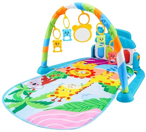 Baby Play Mat, Play Mat Baby Gym, Funny Plays Piano Tummy Time Babyy Activity Mats With 5 Sensory Babys Toys, Plays Matt Babys Activity Mobile For Newborns 3-12 Months (Babyy Care Gym)