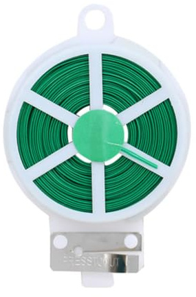 IMIKEYA 2 Bridas de Alambre Forrado Verde para Jardinería, Cuerda Metálica Fuerte y Flexible con Cortador Incluido, Adecuado para Organizar Ramas y Canaletas