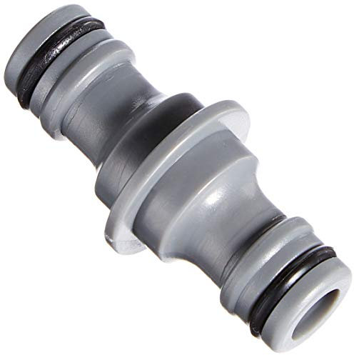 Xclou Double connecteur pour tuyau d'arrosage - Raccord d'accouplement en plastique - Coupleur de tuyaux d'arrosage jaune - Connecteur de tuyaux 13 mm