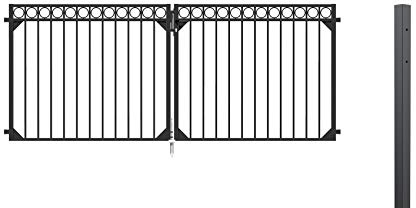 Alberts 510213 Doppeltorset Circle, zum Einbetonieren | verschiedene Höhen - wahlweise in verschiedenen Farben | anthrazit | Höhe 120 cm | Breite 3 m
