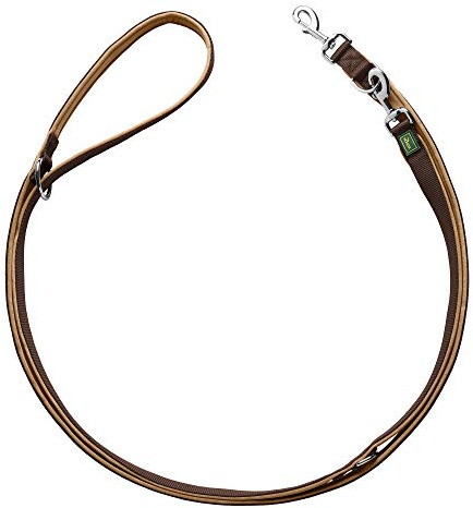 HUNTER Verstellbare Führleine NEOPREN, Farbe: braun/caramel, strapazierfähiges Nylon, 3-fache Verstellmöglichkeit, weiche Neoprenpolsterung, ideal für Alltag und Training, Größe: 10/200