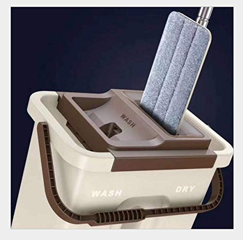 TX® Balai et seau en microfibre avec poignée en acier inoxydable, seau à double chambre innovant pour utilisation humide et sèche. Convient à tous les types de sols