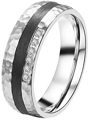 DOOSTI Partnerring/Trauring STRONG chirugischer Edelstahl mit Carbon – inkl. Gratis Gravur