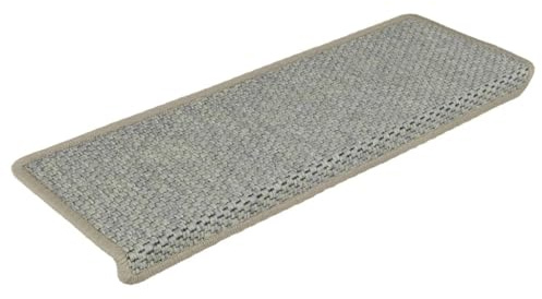 vidaXL Treppenmatten 15 STK., Stufenmatten Selbstklebend, Treppenteppich in Sisal-Optik, Treppenstufenmatte Treppenschutz, 65x21x4cm Grün