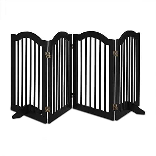 Relaxdays Absperrgitter, freistehendes Schutzgitter, H x B: 70 x 205,5 cm, 2 Füße, Hunde, Katzengitter klappbar, schwarz