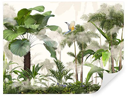 Tapeko Papier Peint Jungle 260x180 cm style 3D Jungle Tropiques Palmiers Feuillage Arbres Nature Papier Peint intissé pour Chambre Salon Personnalisé Décoration Murale u51936