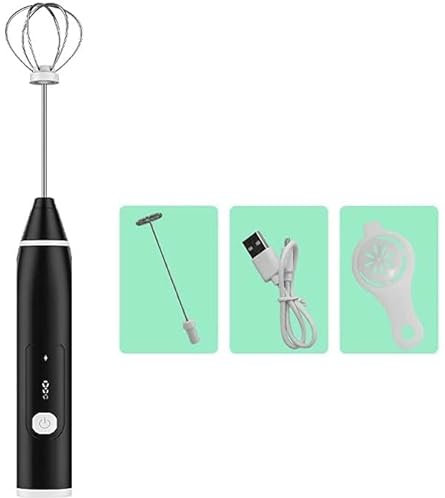 Frullino per le uova Frullino per uso domestico elettrico piccolo, Display digitale Montalatte Frullino per panna automatico Frullino per cottura (nero, bianco) (Color : White Single Head) (Basic Fou