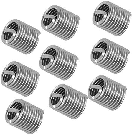 Dioche Thread Repair Kit, 100Pcs Thread Inserts Male Female Reducing Nut Repair Tool Stainless Steel Fastener M6x1MM (2D)