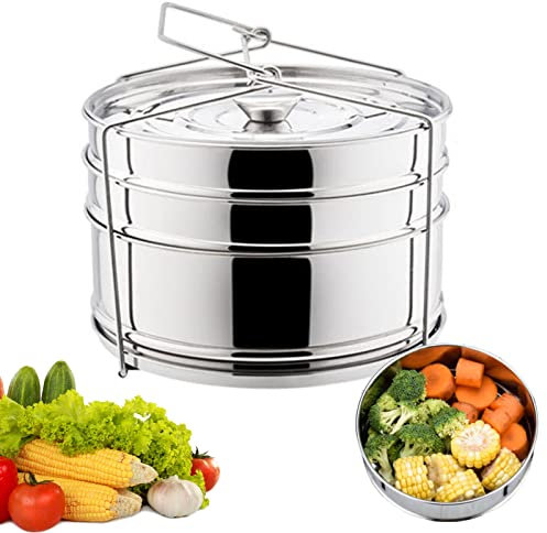 Pentola a vapore in acciaio inossidabile di piccole dimensioni, pentola a vapore per zuppa a doppia caldaia, 19,5 cm Batteria da cucina in acciaio inossidabile, facile da trasportare, finitura a