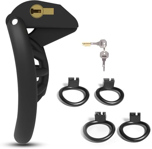 BDSMAGE Chastity Cage Male small,Peniskäfig mit 4 Cockringe extrem,Sex Spielzeug für die Männer,Keuschheitskäfig Herren,Keuschheitsgürtel für Herren,Cock Cage Sklaven Sexspielzeug extrem (innie)