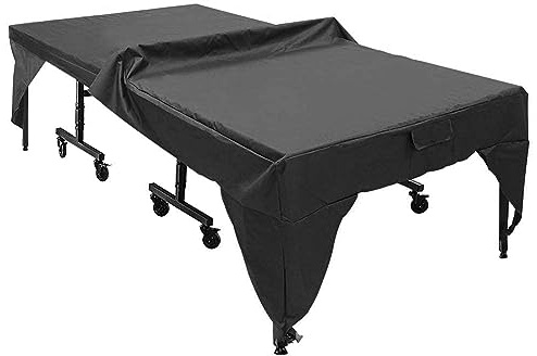 Headerbs Tischtennistisch-Abdeckung, Outdoor, Innenhof, Terrasse, Wasserdicht, Staubdicht, Tischtennis-Abdeckung, Schwarz, 280 X 153 X 73 cm