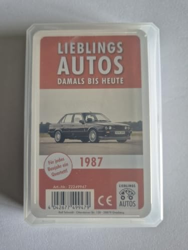 Lieblings Autos Auto Quartett 1987 Baujahr Geburtsjahr 39. Geburtstag Geschenk Spielkarten Neu