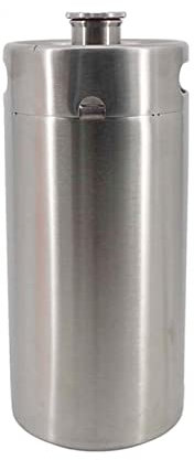 BUUNHI Heimbrausystem 2/3,6/4 / 5L Mini-Fass aus Edelstahl mit Schraubverschluss, einwandig, nachfüllbar, tragbar bierbrauset(3.6L)