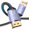 Zestiq Câble Displayport 2.1 DP vers DP Câble 16K 1M, 16K@60Hz,10K@60Hz,8K@120Hz, 4K@240Hz/165Hz/144Hz, 2K@360Hz/240Hz, 80Gbps, HDR, DSC1.2a, FreeSync & G-Sync pour Moniteur, Graphique, PC