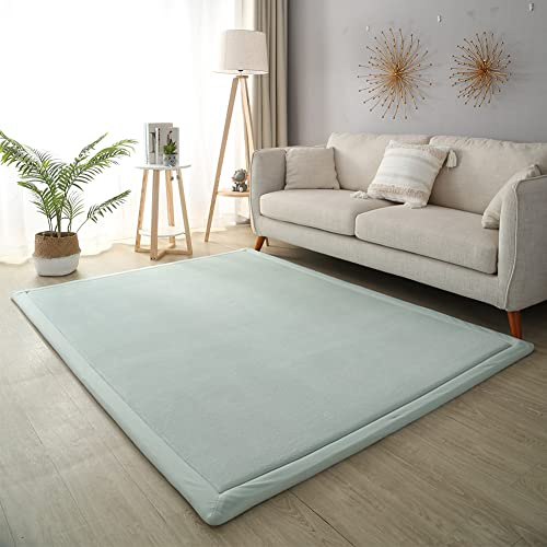 CASTLYE Kinderteppich Korallensamtteppich Teppiche Fürs Kinderzimmer Matten Teppich Anti Rutsch Unterlage Teppich Wohnzimmer, Hellgrün,80x150cm
