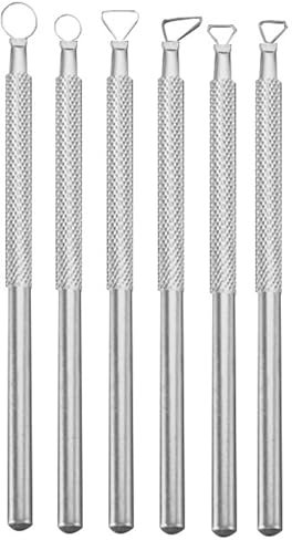 Clay Sculpture Tools,Clay Sculpting Tools Pottery Turning Xiem Trimming Sgraffito Metal Carving Tool 6pcs Set Scraper Mini Ribbon Loop Cutting Smoothing Hoop,Ceramics & Pottery 6Pcs/Set Aluminium