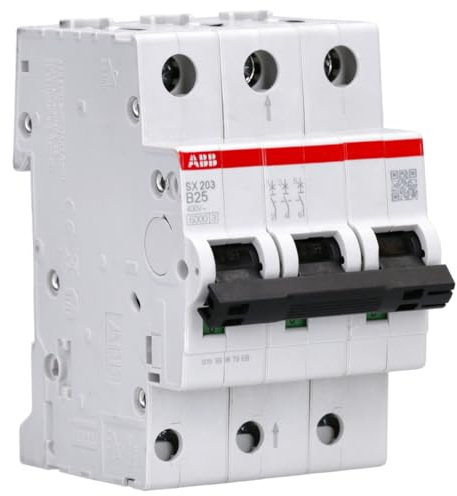ABB SX203-B25 Sicherungsautomat FlexLine B-Charakteristik 25A 3P 6kA | LS-Schalter mit Push-in-Klemmen, 3-polig, 400V AC, kompatibel mit PSX-Phasenschiene 2CDS253003R0255