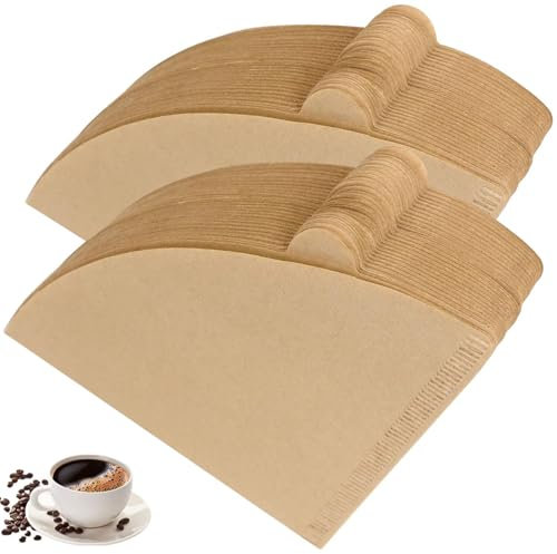 200PCS Coffee Filter Papers, Disposable Unbleached Cone Filter Papers, Compatible with Size 02 for Coffee Dripper and Pour Over Coffee Maker, 1-4 Cups