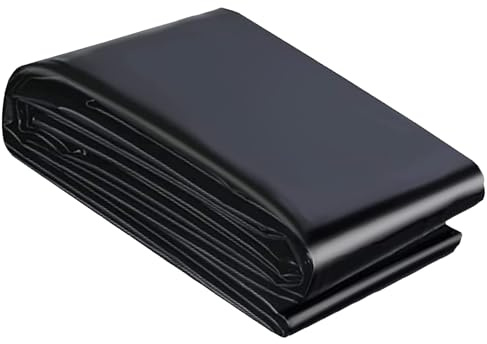 Bâche de bassin en polyéthylène haute densité 10 x 10 m – Membrane imperméable noire pour bassins à poissons, jardins aquatiques, fontaines et paysages – Doublure préformée durable pour une