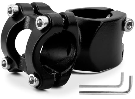Kalexion Potence de vélo 25,4 mm - Élévateur de guidon - Potence de guidon de VTT - Potence de guidon de vélo Ø25,4 mm pour potences de vélo 28,6 mm, potence de guidon Convient pour vélo de montagne
