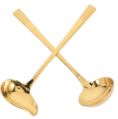 STOBAZA 2 piezas Cuchara de Acero Inoxidable con Vertedor Cuchara para Salsa y Aceite Utensilio Versátil para Cocina Diseño y Duradero Práctico para Servir Porciones