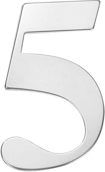 sourcing map 2 Inch House Numbers, 304 Stainless Steel Self-adhesive Mailbox Door Stickers, Outdoor Address Signs for Office Hotel Apartments, Garden (Silver 5)