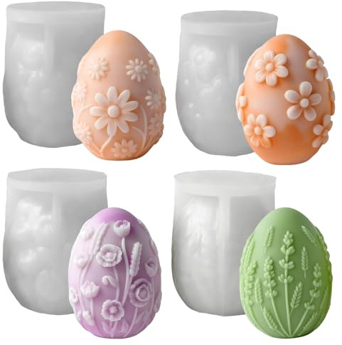 Silikonform Ostern Ei, Silikonformen Gießformen Ostern Kerzenform, Silikonform Osterei, Kerzenformen Silikon, Gießformen Blumen, Kerzen Formen Silikon, Kerzen Silikonformen Frühling Kerzenform (Set)