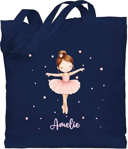 Geschenk mit Namen personalisiert by Shirtracer - Baumwolltasche - Ballerina Name - Geschenk Mädchen tanzen Ballett