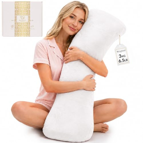 HerComfort Pillows Almohada con Peso para Adultos 3 KG | 104 * 30 CM | Duerme Mejor & Siéntete en Calma | Cojín Corporal con Peso | Todas Las Estaciones | Almohada Abrazo para Adultos