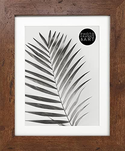 10x8 For 8x6 Picture - GLASS Window - Rustic Wood Effect Photo Frame With Soft Cream Mount Portrait & Landscape