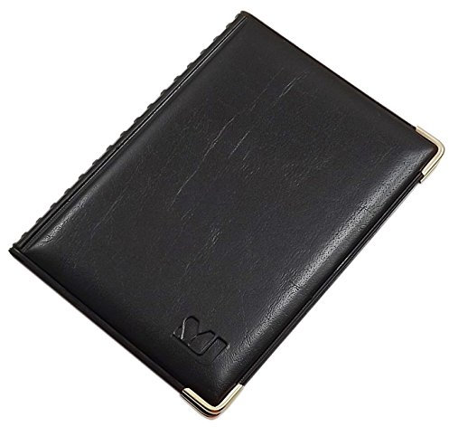 Exclusives Ausweisetui / Ausweishülle / Kreditkartenetui mit Schutzecken aus Metall 10 Fächer MJ-Design-Germany Schwarz Made in EU (Design 2 / Schwarz)