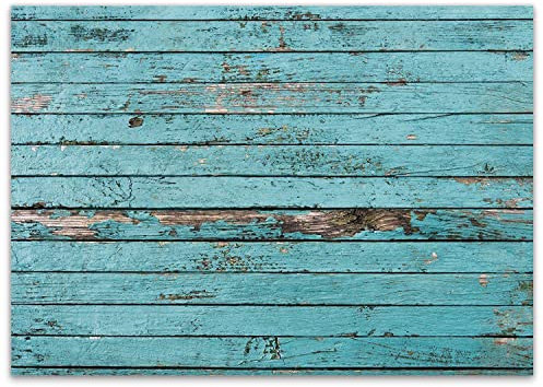 younikat 100 Sets de Table avec Une Optique de Bois usé | DIN A3 Rectangle I sous-Mains napperon Papier Bleu décoration Modern Usage Unique | dv042