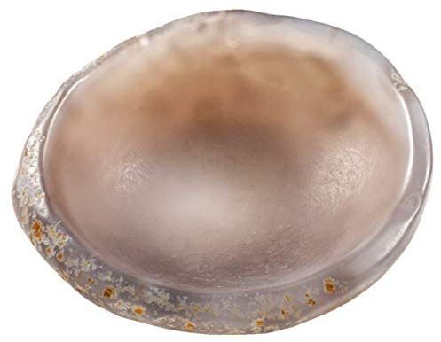 mookaitedecor Bol en pierre d'agate naturelle polie, porte-bijoux/bougie chauffe-plat, bougeoir/support pour plante aérienne, cristal de guérison pour la décoration de la maison ou du jardin