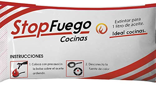 Extintor para Cocina 2 unidades Sobres extintores. Extingue fuegos en aceites o grasas en segundos y protege contra la reignición. Extintor efectivo para 1 litro de aceite o grasa.