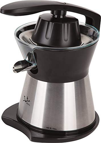 Jata EX613 Exprimidor de Naranjas Eléctrico de Brazo, 160 W, Doble cono, Cuerpo Acero Inox, Desmontable, Tapa cierre antigoteo, Base antideslizante, Extracción continua, Silencioso