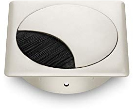 Eisnhauer® Kabeldose Eckig Edelstahl Finish 80 mm Bohrdurchmesser mit Bürstendichtung, abnehmbarem Deckel in Zwei Positionen arretierbar, Höhe ca. 23 mm