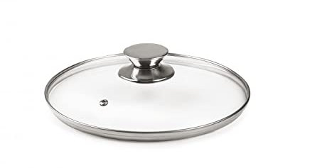 Ibili - 971618 - Couvercle en Verre Poignée en Acier Inoxydable 18 cm