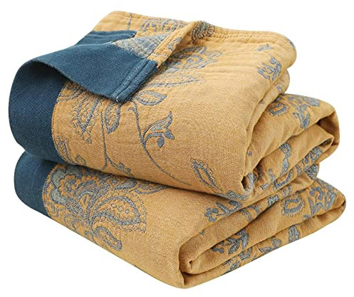 SAYT RLAE 100% Baumwolle Boho Decke Tagesdecke Doppelseitig Bettwäsche Kuscheldecke, Blanket Cover Sheet for Bed Sofa, Wohnzimmerdecke Couchdecke Sesseldecke Wendedecke Bettüberwurf, 200x230cm